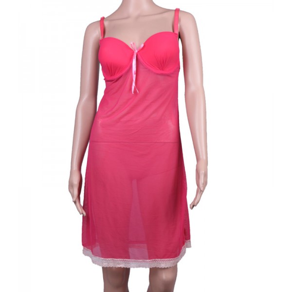 Exotic Tomato Satin 2 Part Nighty