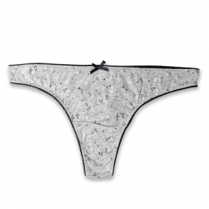 Printed Gray Thong Panty