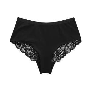 Womens Premium High Waisted Lace Full Back Cover Panty