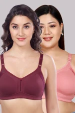Double Layered Cups Seamless Bra | M 4414 Pack of 2 | K.WINE DUSTY ROSE