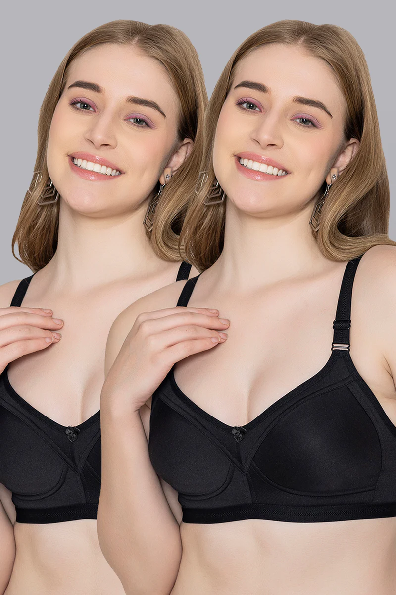 M3307_BLACK-BLACK Fuller Cups Support Seamless Everyday Bra | M 3307 Pack of 2 | BLACK BLACK - Image 1