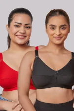 Everyday Comfort Non-Wired Bra | M 307 Pack of 2 | RED BLACK