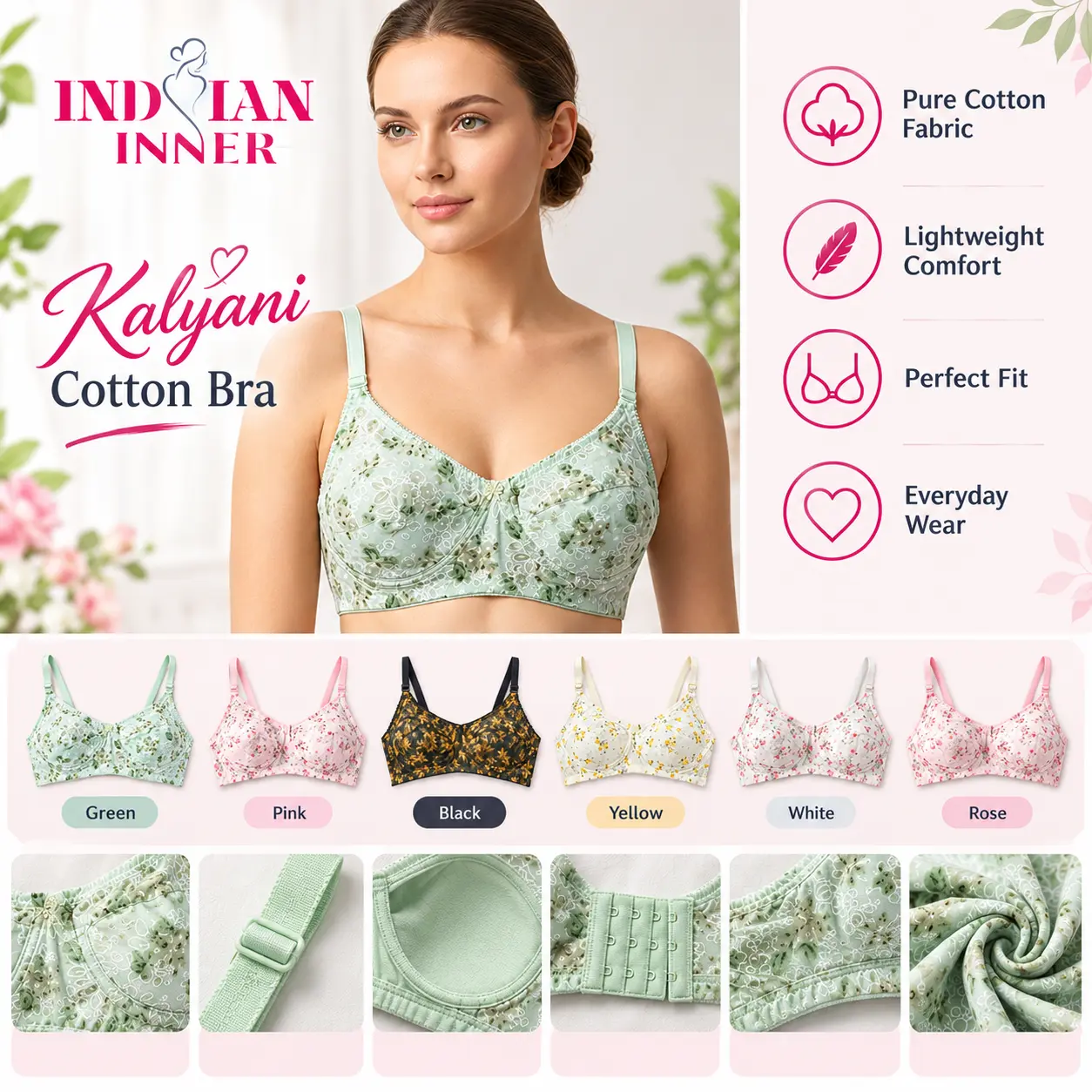 Kalyani Bra 6 piece combo Indian Kalyani Bra